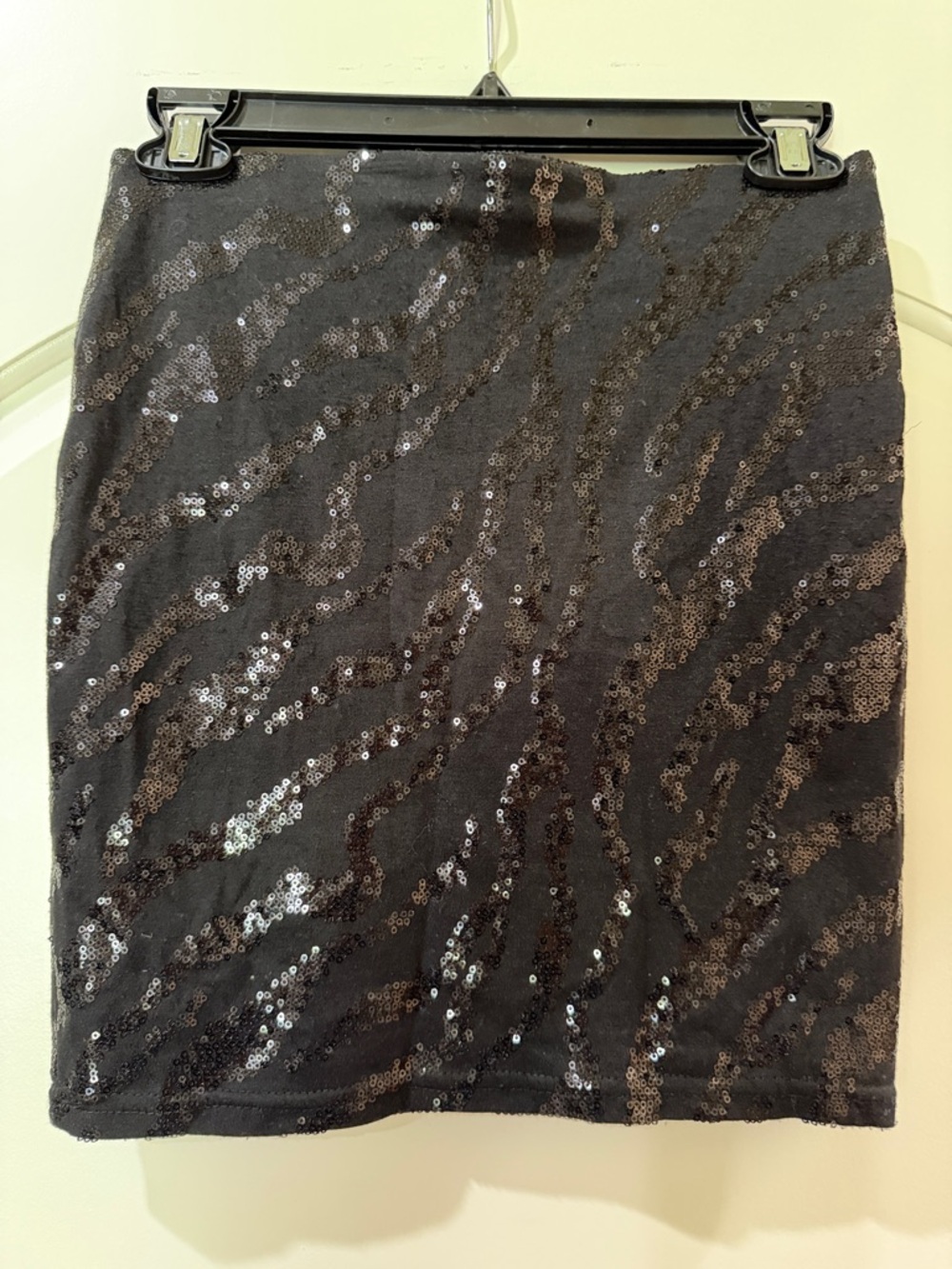 Aqua Black Sequin Mini Skirt
